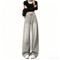 Women's Light Gray High Waist Wide Leg Denim Jeans